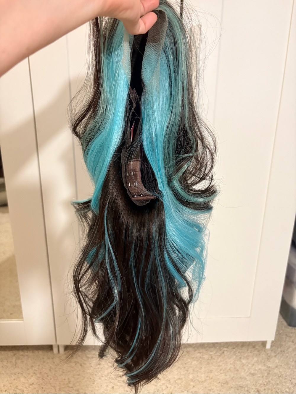 Chelsey Smith Crowns Black and Turquoise synthetic fiber wig Frostbite